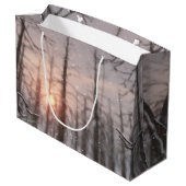 Een winternachts droomtas large cadeautasje (Achterkant Gekanteld)
