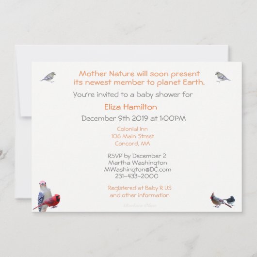 Een winterneutrale Baby shower: uitnodiging (Achterkant)