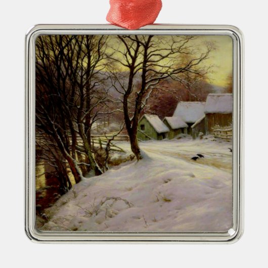 Een winterochtend, beroemd schilderij, metalen ornament (Voorkant)