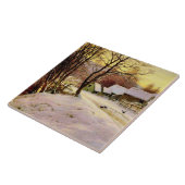 Een winterochtend, een mooi kunstschilderij, tegeltje (Zijkant)