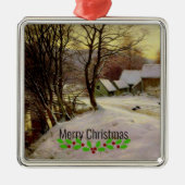 Een winterochtend, fijne kunst, metalen ornament (Voorkant)