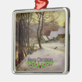 Een winterochtend, fijne kunst, metalen ornament (Links)