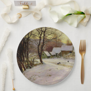Een winterochtend papieren bordje