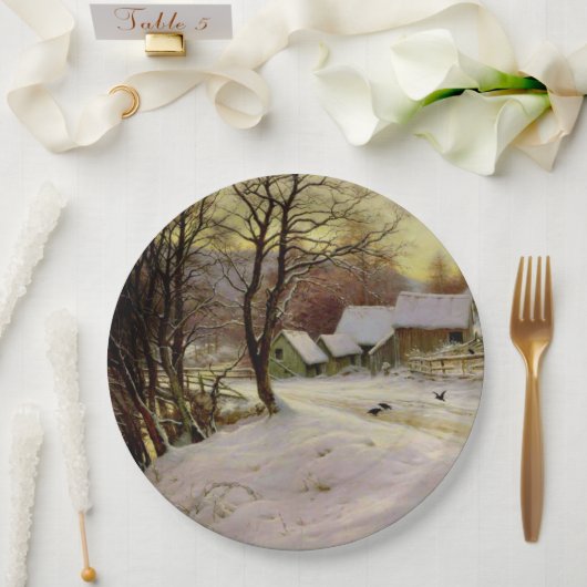 Een winterochtend papieren bordje (Huwelijk)