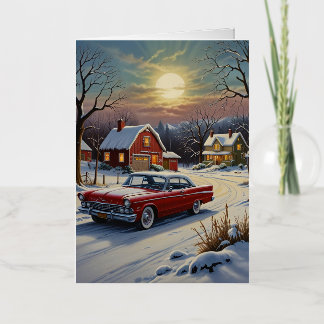 Een winterrit folie wenskaart