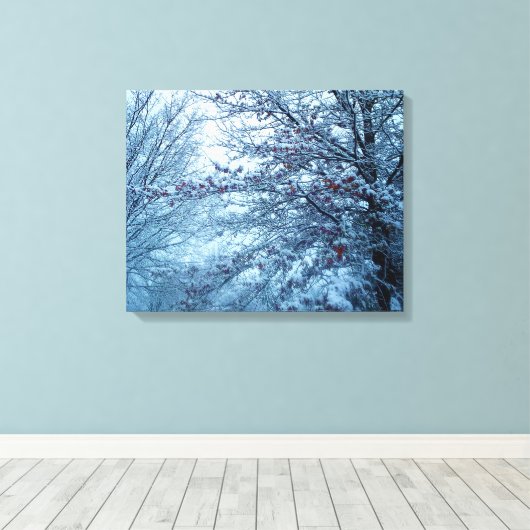 Een WINTERS DAY-canvas Canvas Afdruk (Insitu (Houten vloer))