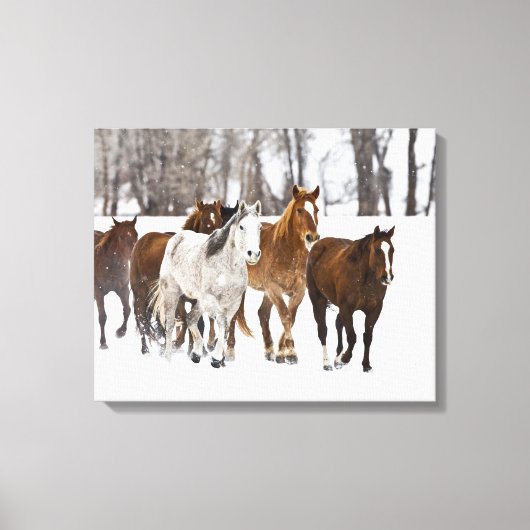 Een winters landschap van hardlopen canvas afdruk (Voorkant)