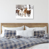 Een winters landschap van hardlopen canvas afdruk (Insitu (Slaapkamer))