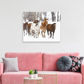 Een winters landschap van hardlopen canvas afdruk (Insitu (Woonkamer))