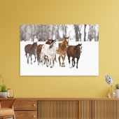 Een winters landschap van hardlopen canvas afdruk (Insitu (Woonkamer))