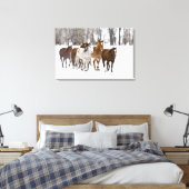 Een winters landschap van hardlopen canvas afdruk (Insitu (Slaapkamer))