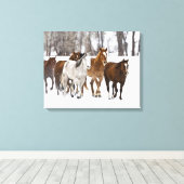 Een winters landschap van hardlopen canvas afdruk (Insitu (Houten vloer))