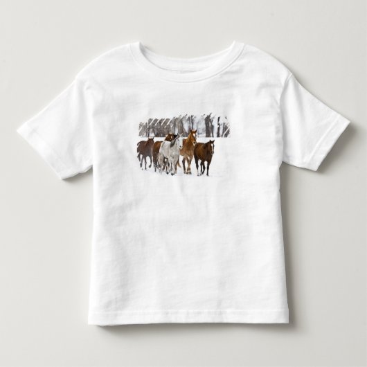 Een winters landschap van hardlopen kinder shirts (Voorkant)