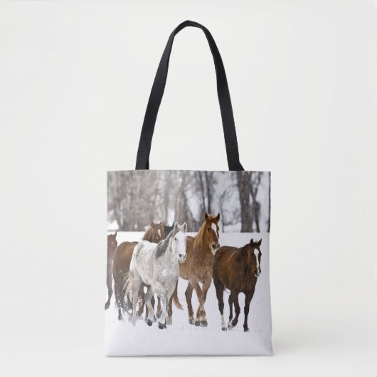 Een winters landschap van hardlopen tote bag (Voorkant)