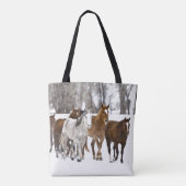 Een winters landschap van hardlopen tote bag (Achterkant)