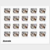 Een winters landschap van hardlopen vierkante sticker (Vel)