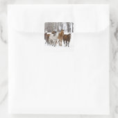 Een winters landschap van hardlopen vierkante sticker (Tas)