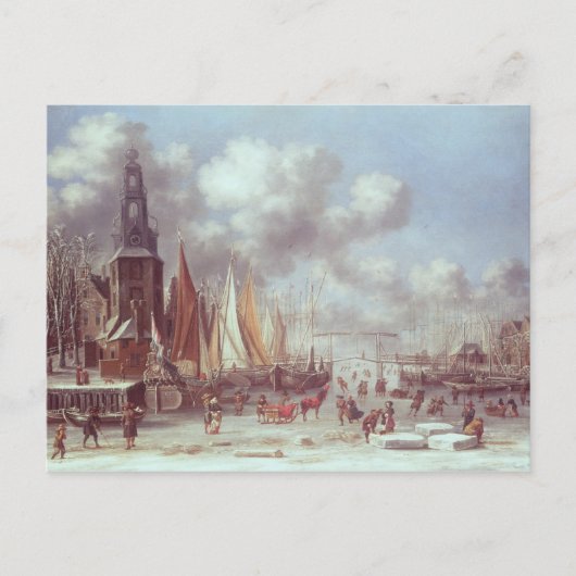Een winterscène in Amsterdam Briefkaart (Voorkant)