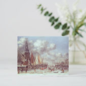 Een winterscène in Amsterdam Briefkaart (Staand voorkant)