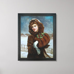 Een winterschoonheid van Francois Martin-Kavel Canvas Afdruk