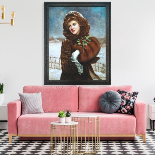 Een winterschoonheid van Francois Martin-Kavel Canvas Afdruk (Insitu (Woonkamer))