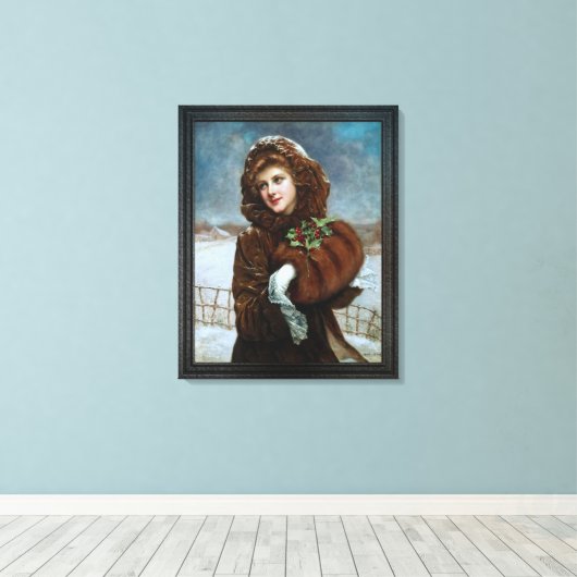 Een winterschoonheid van Francois Martin-Kavel Canvas Afdruk (Insitu (Houten vloer))