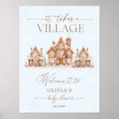 Een winterse Baby shower is welkom Poster (Voorkant)