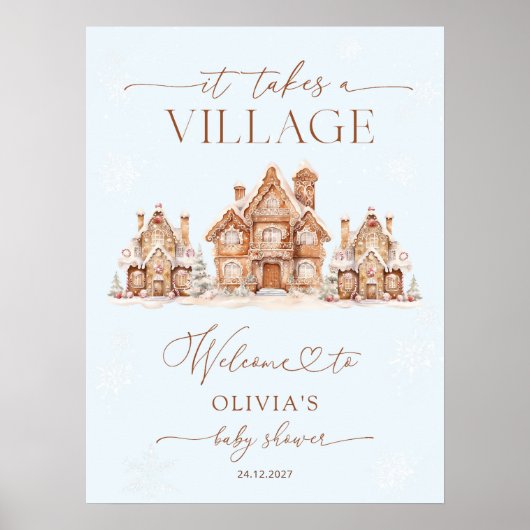 Een winterse Baby shower is welkom Poster (Voorkant)