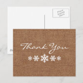 Een winterse sneeuwvlok dank u briefkaart (Voorkant / Achterkant)
