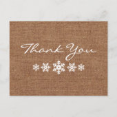 Een winterse sneeuwvlok dank u briefkaart (Voorkant)