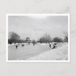 Een wintersport briefkaart