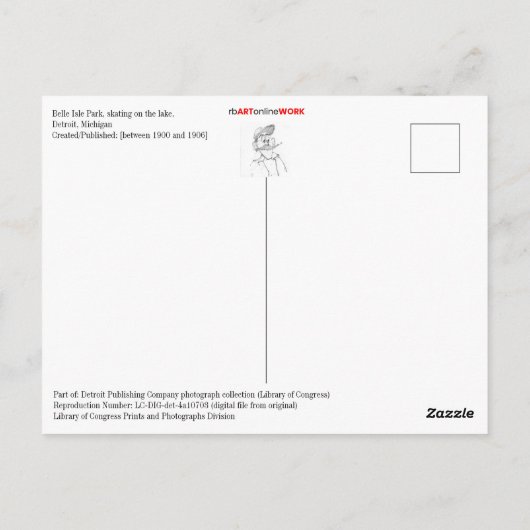 Een wintersport briefkaart (Achterkant)