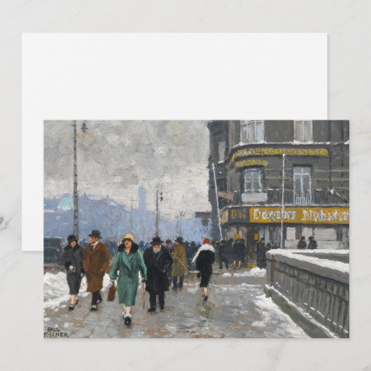 Een winterstraat | Paul Fischer (Voorkant / Achterkant)