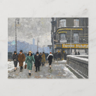 Een winterstraat   Paul Fischer Briefkaart