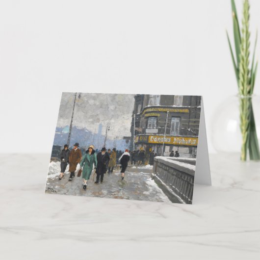 Een winterstraat | Paul Fischer Kaart (Voorkant)