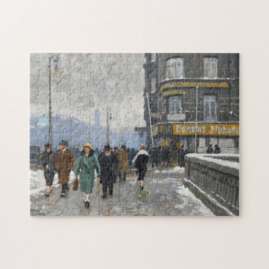Een winterstraat | Paul Fischer Legpuzzel (Horizontaal)