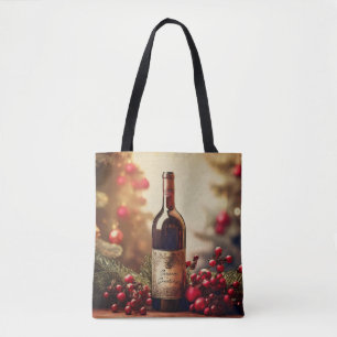 Een wintervakantie cadeau van wijn tote bag