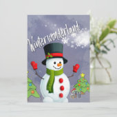 Een winterwonderland uitnodiging (Staand voorkant)