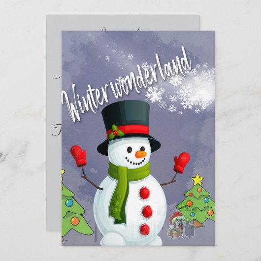 Een winterwonderland uitnodiging (Voorkant / Achterkant)