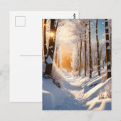 Een winterwonderland wacht op u op deze sneeuwbede briefkaart (Voorkant / Achterkant)