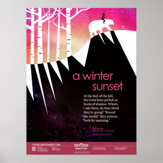 Een winterzonsonderstel poster