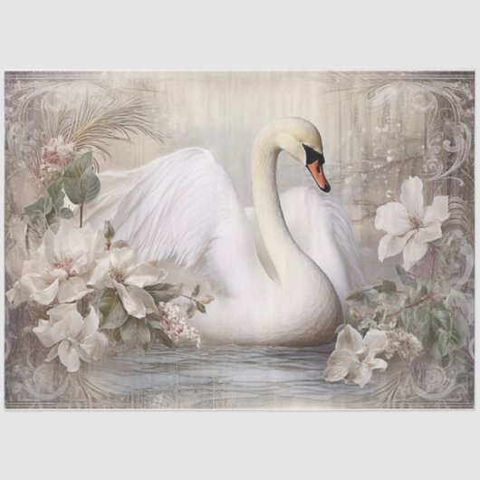 Een winterzwaan tissuepapier (Voorkant)