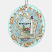 Een Wisconsin Shells Vuurtoren Ornament (Links)