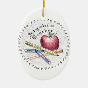 Een wiskundeleraar keramisch ornament