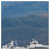 Een wit cruiseschip stof (Close Up)