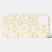 Een wit en goud behang met een patroon erop Case-Mate iPhone case (Achterkant (horizontaal))