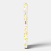 Een wit en goud behang met een patroon erop Case-Mate iPhone case (Achterkant / Links)