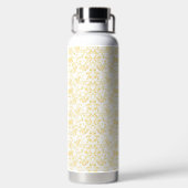 Een wit en goud behang met een patroon erop waterfles (Achterkant)