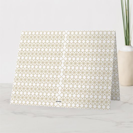 Een wit en goud geometrisch patroon bedankkaart (Achterkant)
