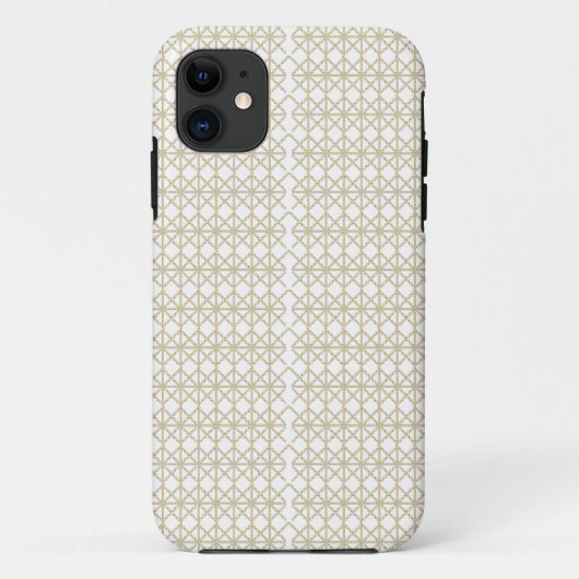 Een wit en goud geometrisch patroon Case-Mate iPhone case (Achterkant)